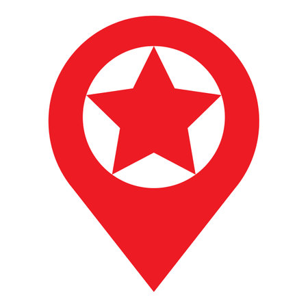 Star favorite pin map icon. Marker location vector illustration.のイラスト素材