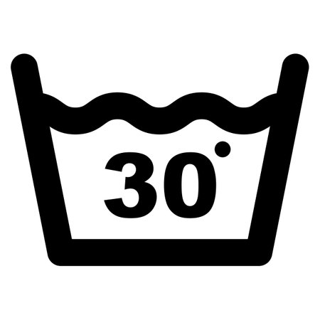 Wash at 30 degree icon. Water temperature vector illustrationのイラスト素材