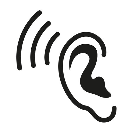 Ear hearing icon. Part of the body vector illustrationのイラスト素材