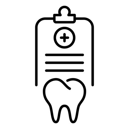 Clipboard with checklist and tooth outline icon. vector illustration.のイラスト素材