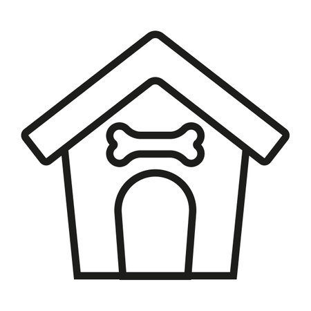 Doghouse Icon. Pet dog house flat symbol vector illustration.のイラスト素材