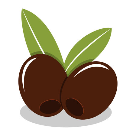 Green olives, branch olives flat icon. Olives oil symbol vector illustration.のイラスト素材