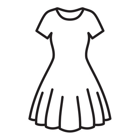 Elegant woman dress line icon. Outline symbol vector illustration.のイラスト素材