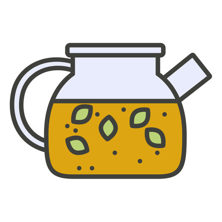 Teapot line icon. Hot drinks chinese tea pot symbols vector illustrationのイラスト素材