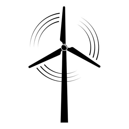 Windmill, Wind eco energy icon. Rotating windmill vector illustrationのイラスト素材