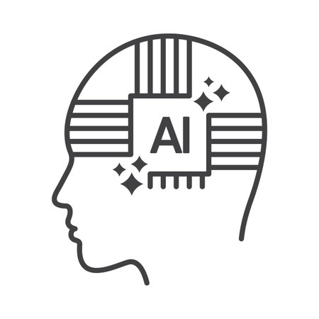 Artificial intelligence ai chip head brain technology human face vector icon for digital concept designのイラスト素材