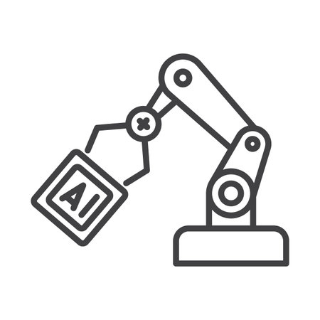 Artificial intelligence ai robotic arm industry automation technology innovation vector icon for manufacturingのイラスト素材