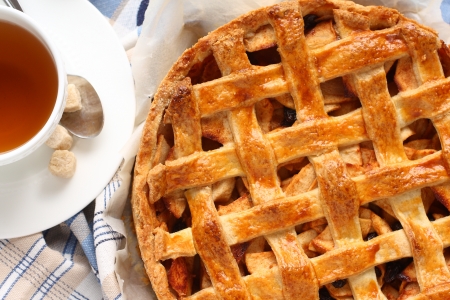 Appeltaart, homemade traditional dutch apple cakeの写真素材