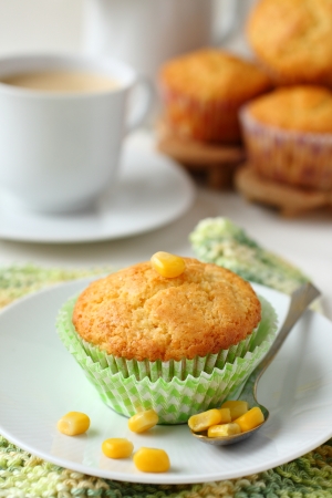 Homemade gluten-free muffins from corn flourの写真素材
