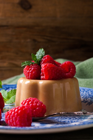 Italian dessert coffee panna cottaの写真素材