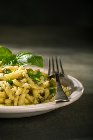 Homemade pasta trofieの写真素材