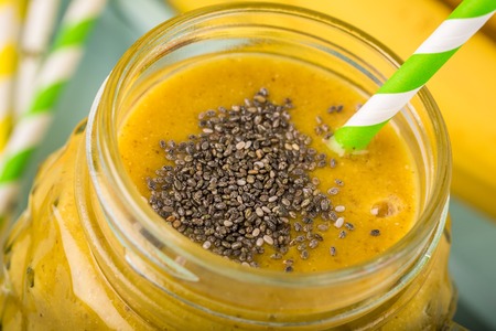 smoothie juice with chia seedsの写真素材