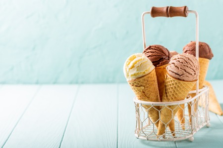 Homemade coffee and chocolate ice creamの写真素材