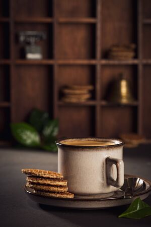 Coffee in brown cupの写真素材