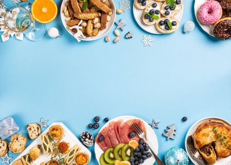 Christmas dinner party tableの写真素材