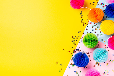 Festive background with colorful gift presentsの写真素材