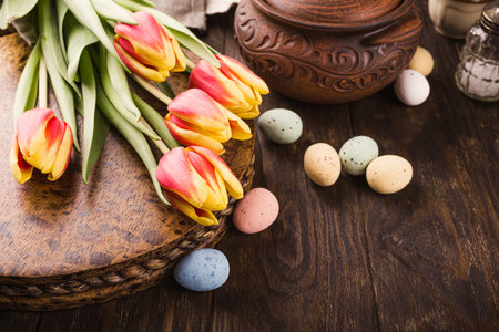 Happy Easter background, Lettering from cookies