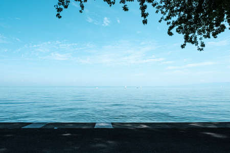 Bodensee lake view from Swiss coastの写真素材
