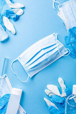 Medical gloves mask and alcohal gel for protecting infection during Coronavirus pandemicの写真素材