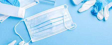 Medical gloves mask and alcohal gel for protecting infection during Coronavirus pandemic
