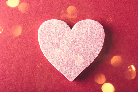 Pink heart over red. Valentines day concept
