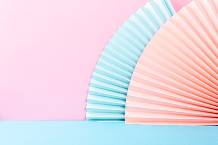 Colorful abstract background with paper fansの写真素材