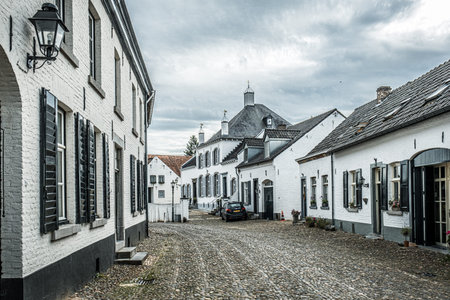 Streets in the historic city of Thorn in Limburg, the Netherlands. Known for its white houses