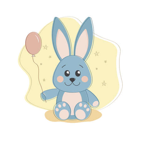 Poster with cute rabbitのイラスト素材