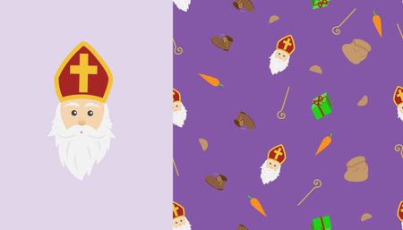 Dutch holiday Sinterklaas backgroundのイラスト素材