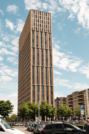 Eindhoven, The Netherlands - June 24, 2022: The Student Hotel near Eindhoven Centraal Railway...