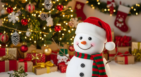 High-quality stock image of wooden cabin in snowy mountains, festive and creative Christmas theme, perfect for holiday projects, marketing, and seasonal designs.の素材