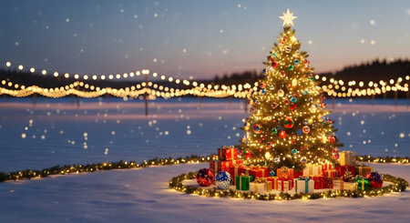 High-quality stock image of children playing in snow, festive and creative Christmas theme, perfect for holiday projects, marketing, and seasonal designs.の素材