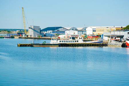 Karlskrona, Sweden - August 03, 2015: Fishing industry is no longer as intense as it used to be. This harbor used to be full of fishing vessels and fishing industries. This is Salto fishing harbor.のeditorial素材