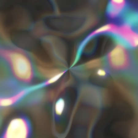 Metal curved surface with iridescent reflections. background image.の写真素材