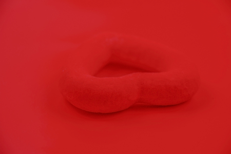 Red heart on a red background, Love, valentines dayの写真素材