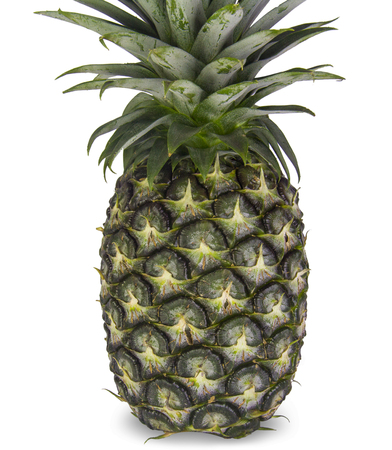 Ripe Pineapple isolated on white background, Cutting pathの写真素材