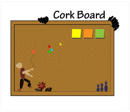 A vector cork board that you can use daily to remember your important things.のイラスト素材