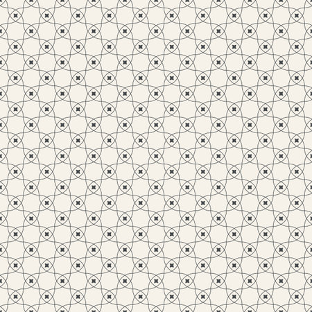 Seamless pattern. Stylish geometric texture with repeating circular elements. Monochrome. Backdrop....