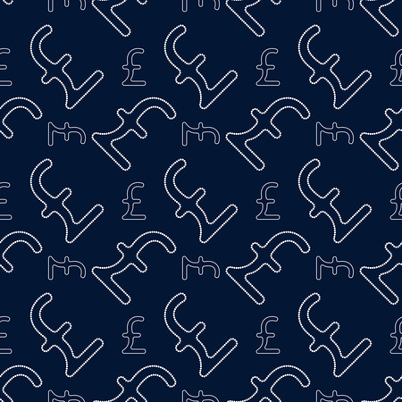 Seamless pattern. Stylish point texture with repeating pound sign. Blue. Backdrop. Web. Pixel texture. Vector illustrationのイラスト素材