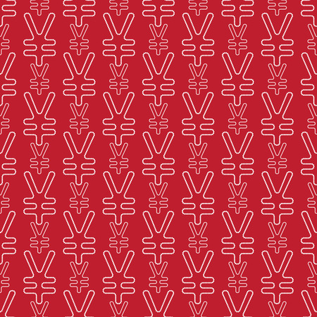 Seamless pattern. Stylish point texture with repeating yuan sign. Red. Backdrop. Web. Pixel texture. Vector illustrationのイラスト素材
