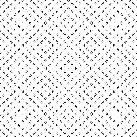 Seamless pattern. Elegant geometric texture. Repeating geometrical shapes, corners, squares, rhombuses. Small textured surface. Monochrome. Backdrop. Web. Vector illustration for your designのイラスト素材
