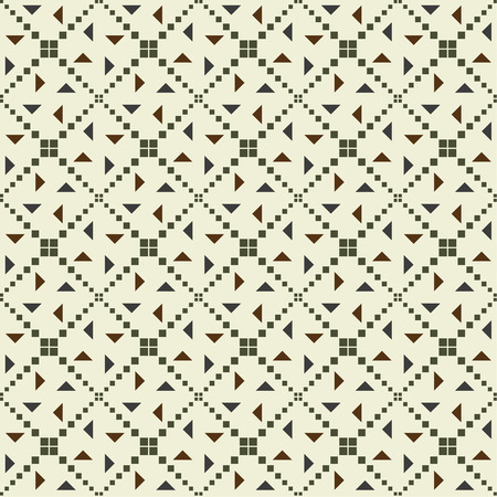 Seamless pattern. Stylish geometric texture with the repeating geometrical forms, triangles, squares, rhombuses, diagonal stripsのイラスト素材