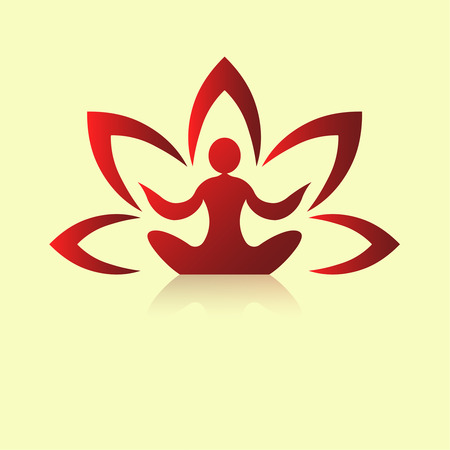 Yoga icon template on a light backgroundのイラスト素材