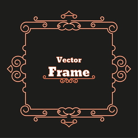 Elegant frame with place for text. Monogram. Certificate. Simple creative frame. Vector element of graphic design for your projectのイラスト素材