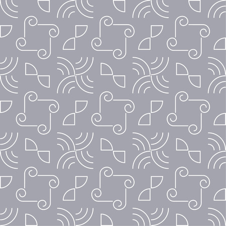 Seamless pattern. Stylish ornamental texture. Repeating monogram lines, spiral elements, circular elements. Backdrop. Web. Vector element of graphic design for your projectのイラスト素材