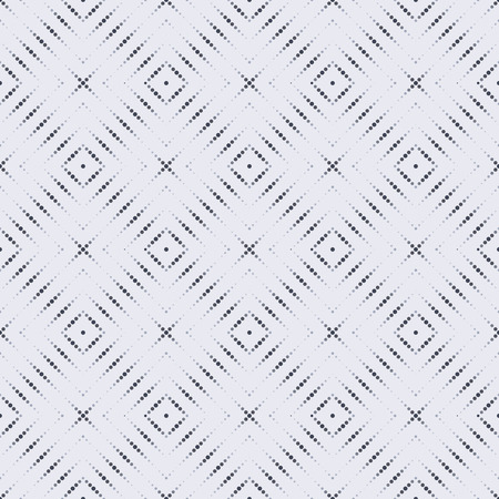 Seamless pattern. Stylish geometric tile. Repeating dotted lines, rhombuses, dots. Monochrome. Backdrop. Web. Vector element of graphic design for your projectのイラスト素材