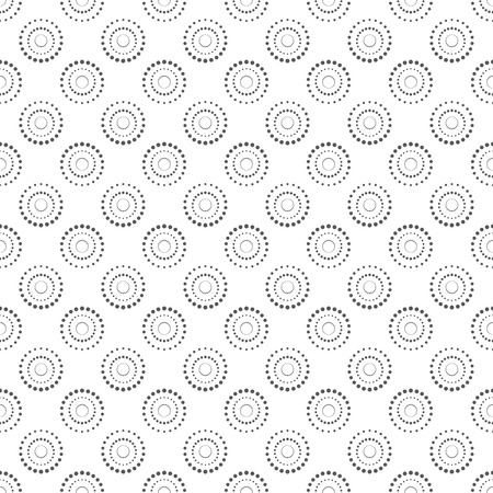 Seamless pattern. Simple classical texture with the repeating geometrical shapes, dots, dotted circles. Monochrome. Backdrop. Web. Vector element of graphic designのイラスト素材