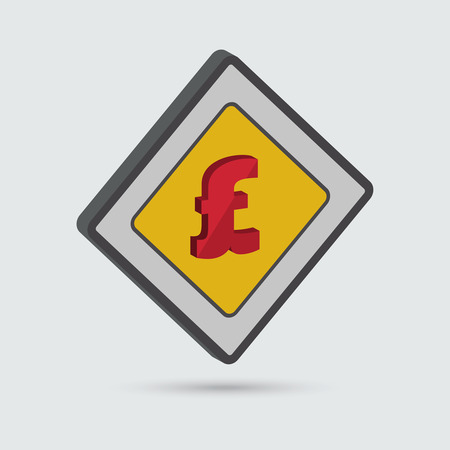 Isometric pound sign on a soft gray background. Pound icon. Vector element of graphic designのイラスト素材