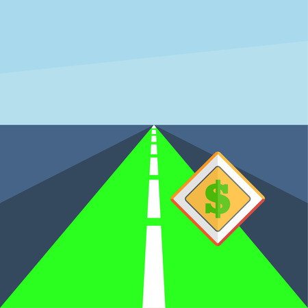 Road with a dollar sign. Vector element of graphic designのイラスト素材