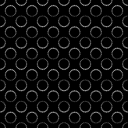 Seamless pattern. Simple classical texture with the repeating geometrical shapes, dots, dotted circles. Monochrome. Backdrop. Web. Vector element of graphic designのイラスト素材